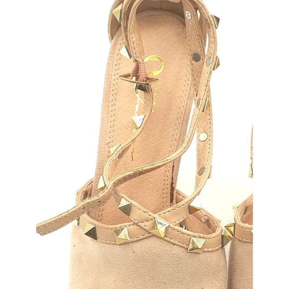 Olivia Ferguson Suede Peep-Toe Strappy Sandals Size 7 Ankle Strap Women's - Picture 3 of 14